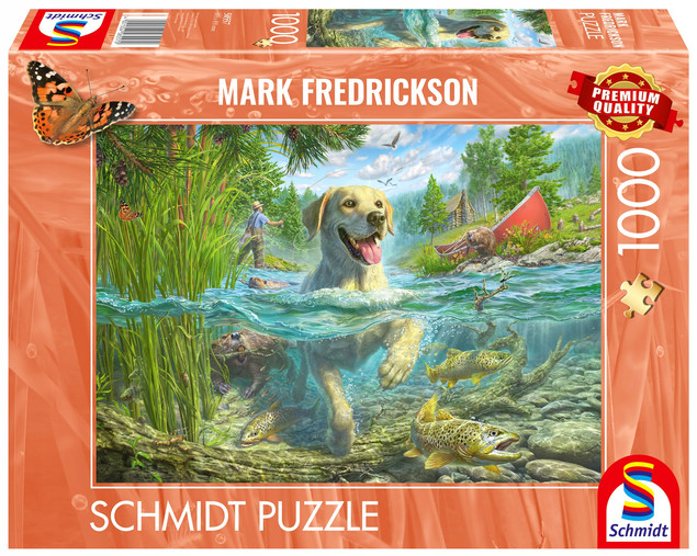 Puzzle Schmidt Spiele 1000 el. Mark Fredrickson: Labrador na rybach | Premium Quality
