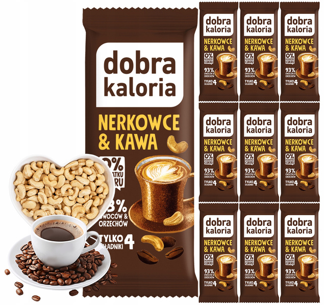 10x DOBRA KALORIA Zdrowy Baton Orzech Nerkowca i Kawa Błonnik Bez Cukru