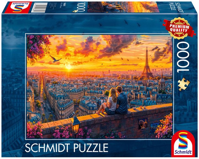 Puzzle Schmidt Spiele 1000 el. Szepty z dachu Paryża Widok na Wieżę Eiffla