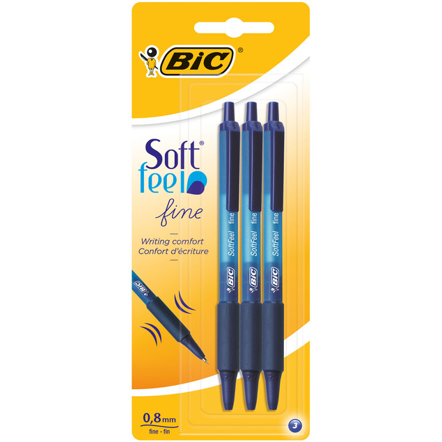 Długopis Soft Feel niebieski bls 3szt BIC