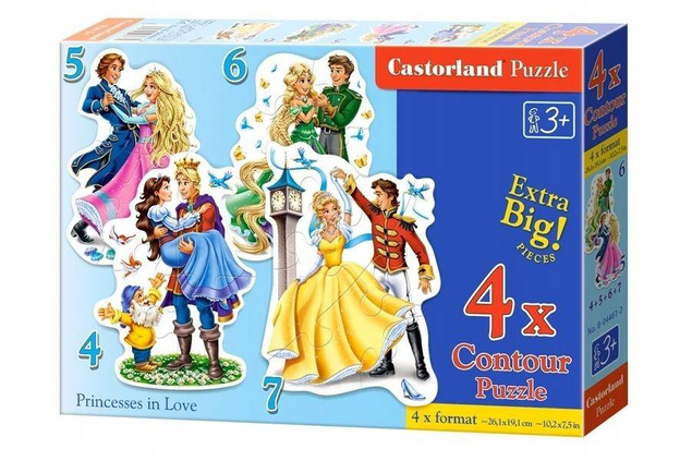 PUZZLE MAXI 4W1 KSIĘŻNICZKI PRINCESS 3+ CASTOR