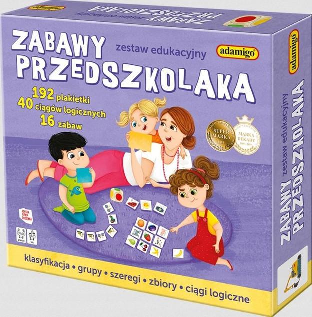 Gra Planszowa Adamigo Zabawy Przedszkolaka Edukacyjny Zestaw Rozwojowy
