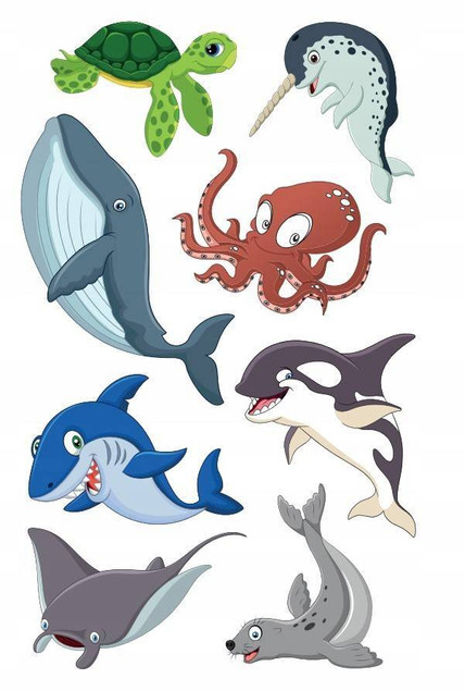 Kolorowanka z tatuażami. Zwierzęta morskie