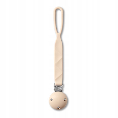 Babyono Silikonowy Łańcuszek do Smoczka Klips Beżowy BPA-Free 0m+