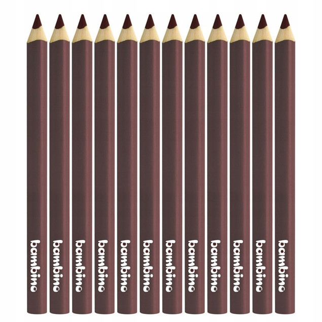 Kredki Trójkątne Grube BRĄZOWE op. 12 Sztuk Bambino