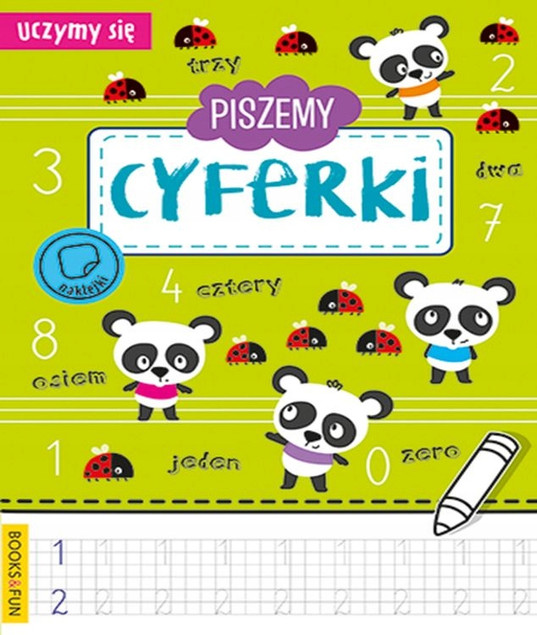Piszemy Cyferki Uczymy Się + Naklejki BooksAndFun