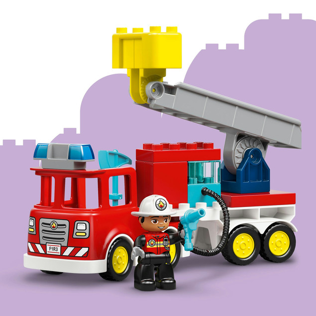 LEGO DUPLO 10473 Wóz strażacki z wężem i strażakiem – 28 elementów dla 2+ lat