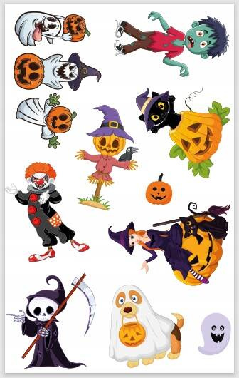 Kolorowanka z tatuażami. Halloween