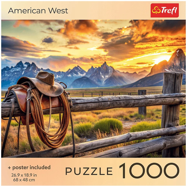 Puzzle Trefl 1000 elementów: USA Collection American West - Dziki Zachód