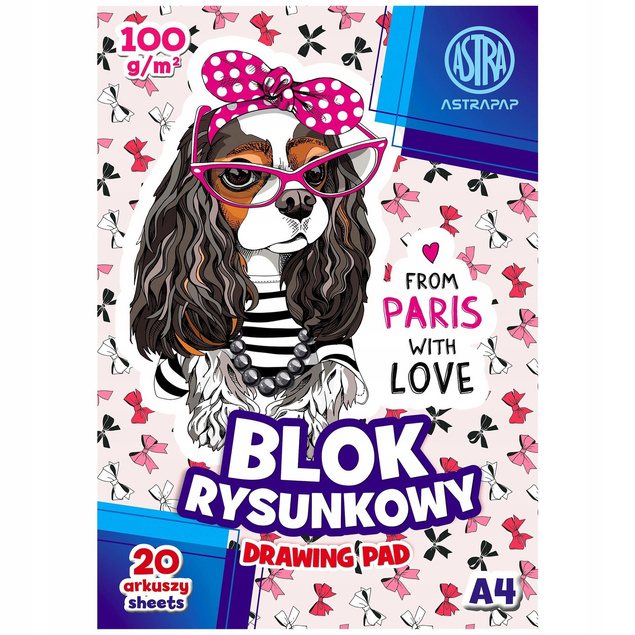 Blok rysunkowy biały A4 20k ASTRA
