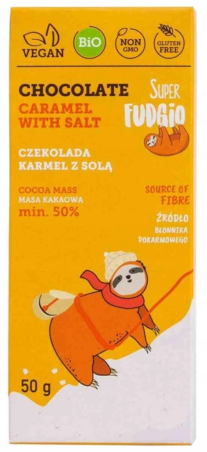 Czekolada Super Fudgio bezglutenowa karmel z solą 50 g