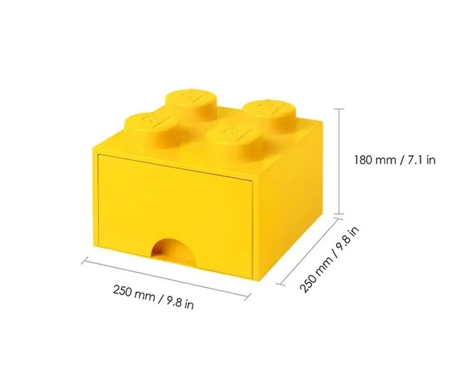 LEGO Pojemnik Szuflada Brick Drawer 4 Żółty na Klocki 25x25cm