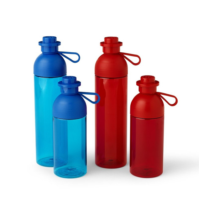 Bidon LEGO Butelka na Wodę Przezroczysta 500 ml Niebieska