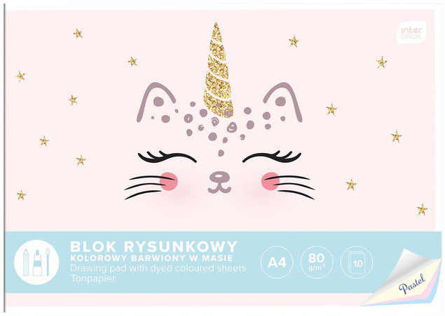 Interdruk blok rysunkowy kolorowy A4 pastelowy