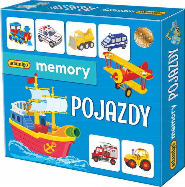 Adamigo Memory Pojazdy Gra Pamięciowa dla Dzieci 3+
