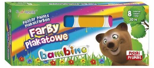 Farby Plakatowe Szkolne 8 Kolorów Bambino