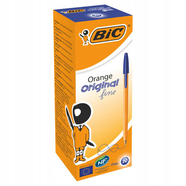 20x BIC Orange Original Fine Długopis NIEBIESKI