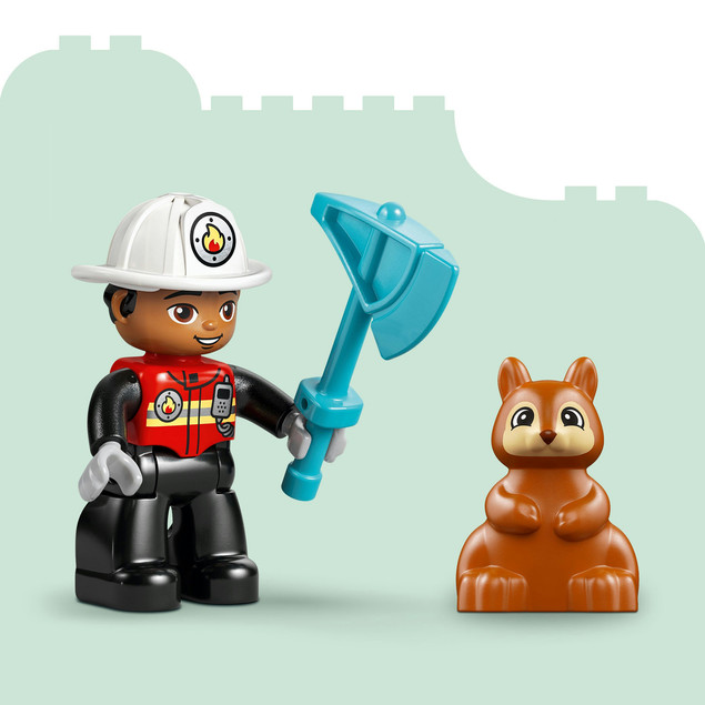 LEGO DUPLO 10473 Wóz strażacki z wężem i strażakiem – 28 elementów dla 2+ lat