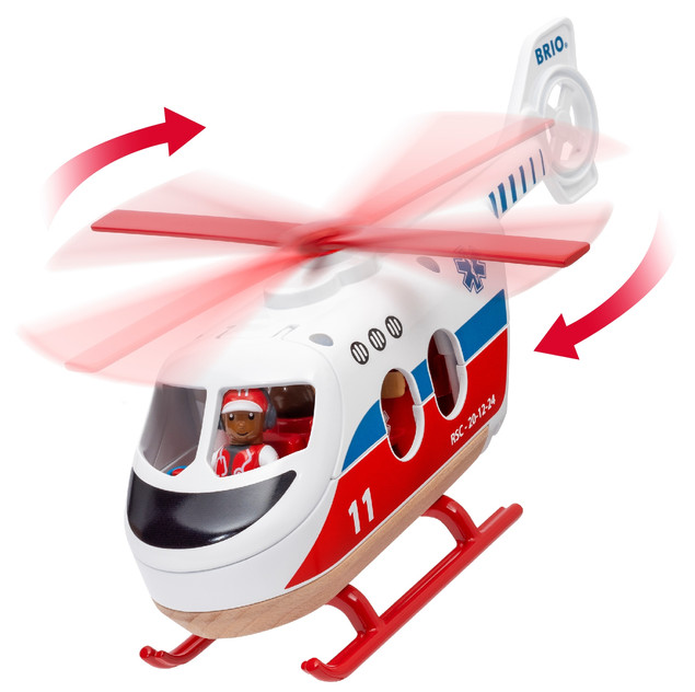 Helikopter ratunkowy Brio wielokolorowy z figurkami i noszami