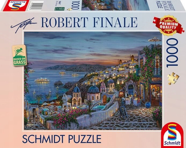 Puzzle 1000 el. Zachód Słońca nad Santorini Schmidt Spiele