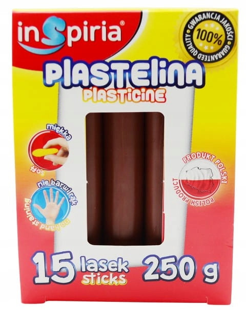 Plastelina BRĄZOWA Komplet 15 Lasek Szkolna Plastyczna 250g Inspiria 9899