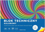 Blok Techniczny KOLOROWY Dla Dzieci Szkoła Plastyka A3/10k 160g Interdruk