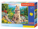 Puzzle 200 Układanka Natura WILKI Małe Wilczątka Kwiaty Las 7+ Castorland