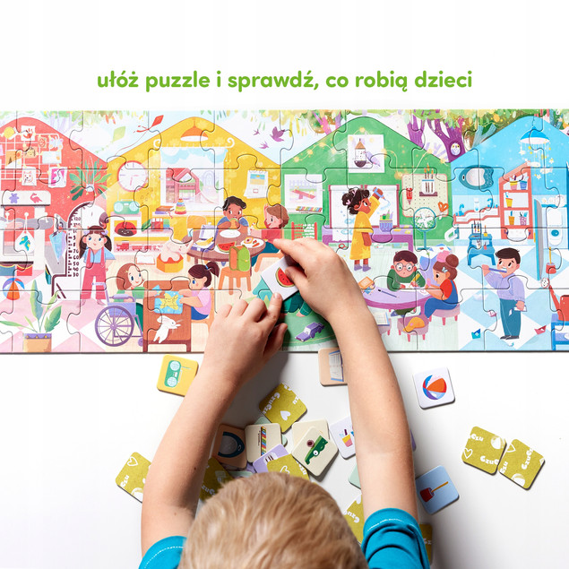 Puzzle Co Robimy w Przedszkolu CzuCzu 40 elem. + Plakat, Karty Detali | dla Dzieci 3+