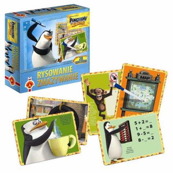 Alexander, Zabawka edukacyjna, RYSOWANIE ZMAZYWANIE - PINGWINY Z MADAGASKARU SERIAL