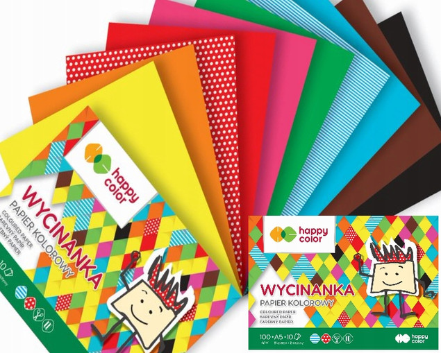 Blok Wycinanka A5 Papier KOLOR 10 Kart Happy Color