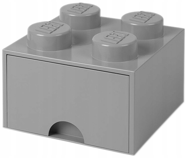 Pojemnik LEGO Brick 4 Szary z Szufladą na Klocki 40051740
