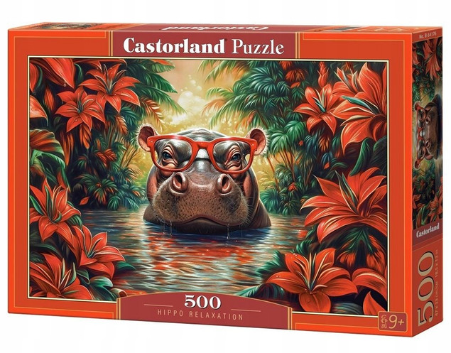 Puzzle Castorland 500 elementów Hippo Relaxation - Relaksujące Hipopotamy