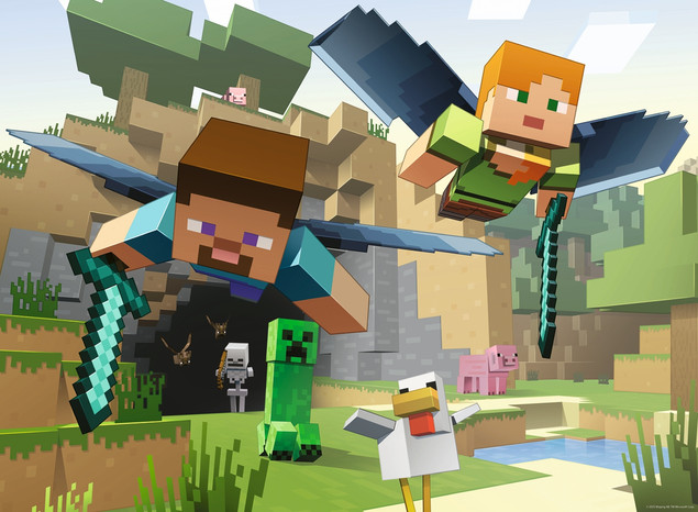 Ravensburger puzzle dziecięce 200 XXL Minecraft zwierzęce przygody od 8 lat