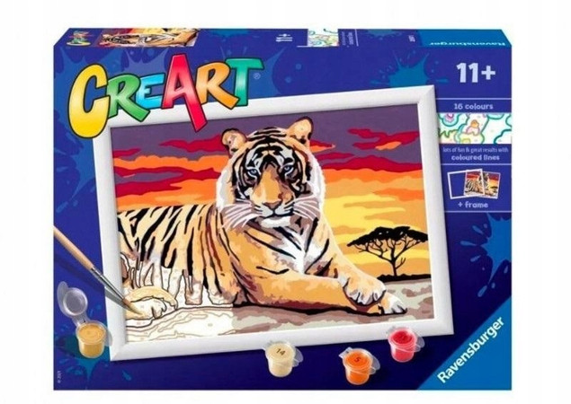 Ravensburger CreArt Malowanka Tygrys Zestaw do malowania po numerach