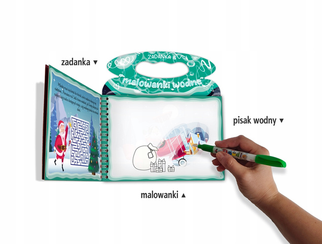 Zadanka i Malowanki Wodne MAGICZNE ŚWIĘTA z Pisakiem 3+ Skrzat