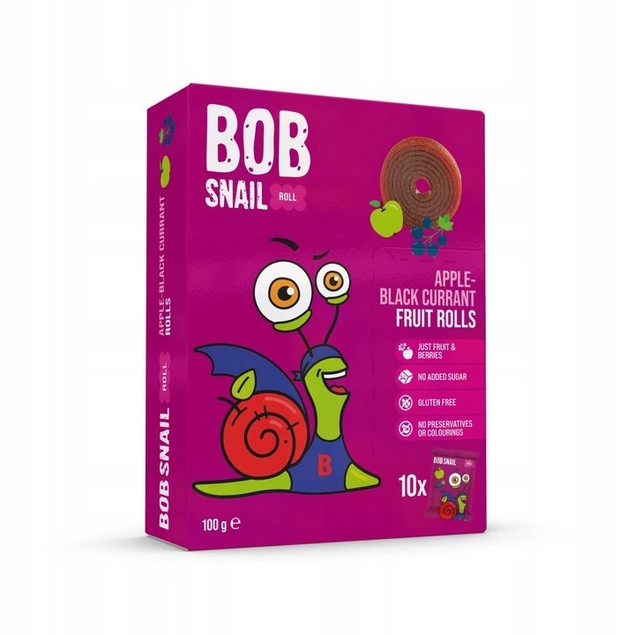 BOB SNAIL Przekąska Owocowa ZESTAW 6 x 100g MIX SMAKÓW Naturalna Bez Cukrów