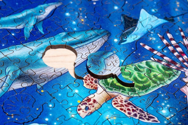 Ravensburger - Drewniane puzzle - Kolorowy świat morza 500