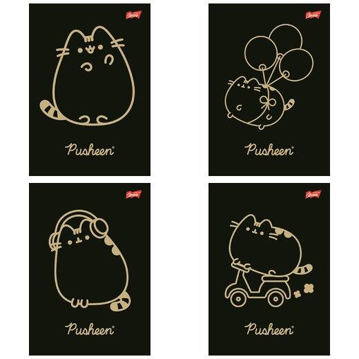 Zestaw 4 zeszytów A5 w kratkę (margines) 60 kartek UNIPAP Pusheen