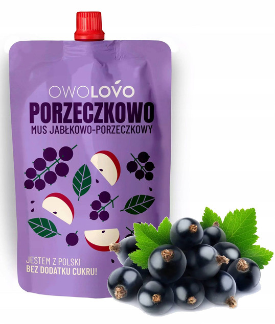 Mus Jabłkowo-Porzeczkowy OwoLovo 200g – bez cukru, od 6 miesięcy