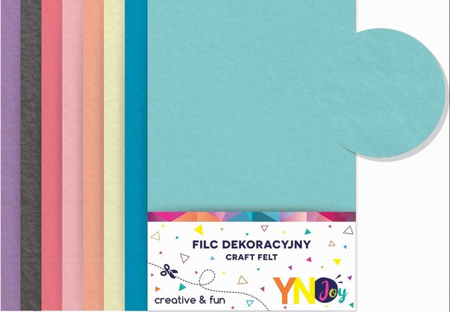 Filc Dekoracyjny Interdruk YN Joy A4/8 ark. Pastelowy Zestaw