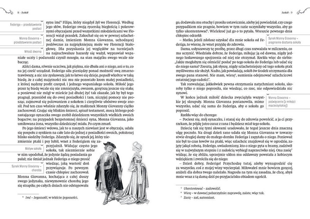 Sokół Giovanni Boccaccio lektury z opracowaniem