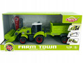 Traktor ASKATO Farm Town 1:16 z Łyżką, Przyczepą i Narzędziami do Skręcania