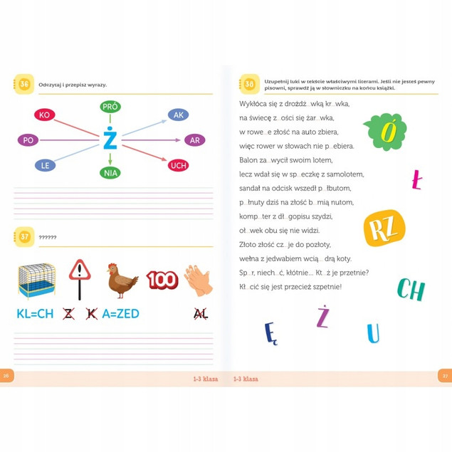 Ciekawe ćwiczenia ortograficzne. Klasy 1-3