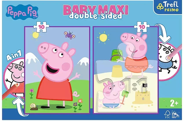 Puzzle dwustronne 2x10 BABY MAXI 4w1 Pogodny dzień Peppy 43001 Trefl