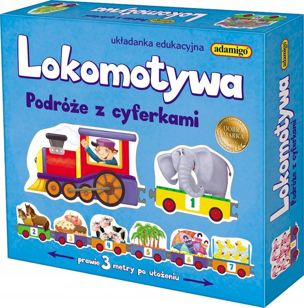 Układanka Edukacyjna Lokomotywa Podróże Z Cyferkami 5+ Adamigo 07202