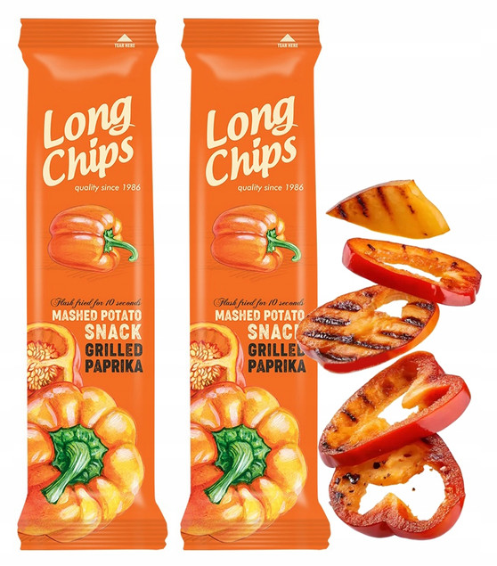 Chipsy Grillowana Papryka Duo Pack - 2x75g Long Chips