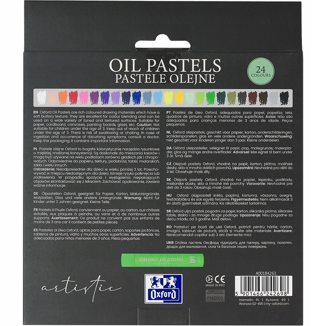 PASTELE OLEJNE OXFORD ARTISTIC 24 KOLORY – Zestaw do Rysowania