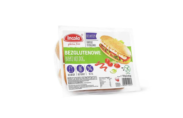 Bułki HOT-DOG bezglutenowe, bez laktozy 2*65g Incola