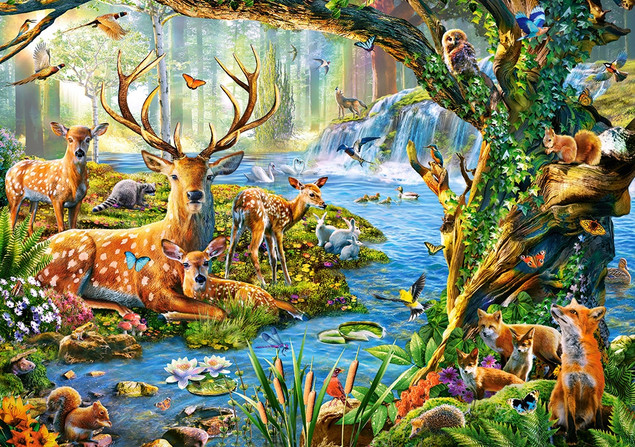 Puzzle 500 Układanka Las JELEŃ Jelonki Krajobraz Natura Obraz 9+ Castorland