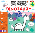 Dinozaury: Umiem narysować krok po kroku | Książka do rysowania z naklejkami